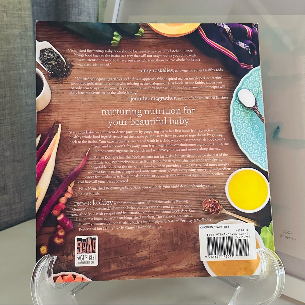 NEW Nourished Beginnings Baby Food Renee Kohley Paperback Recipe Book Coobook - Picture 9 of 9